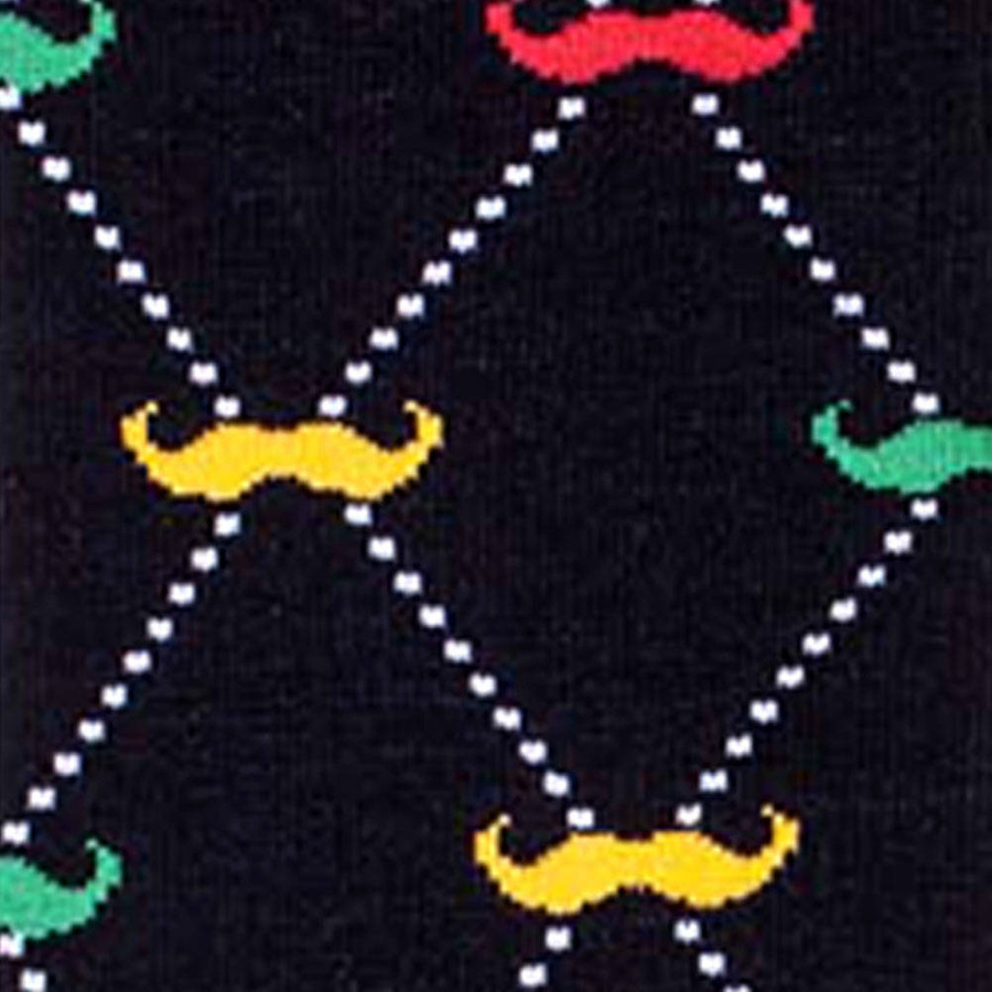 Herren Moustache Socken 0125.064, Farbe Schwarz, Größe 38-41