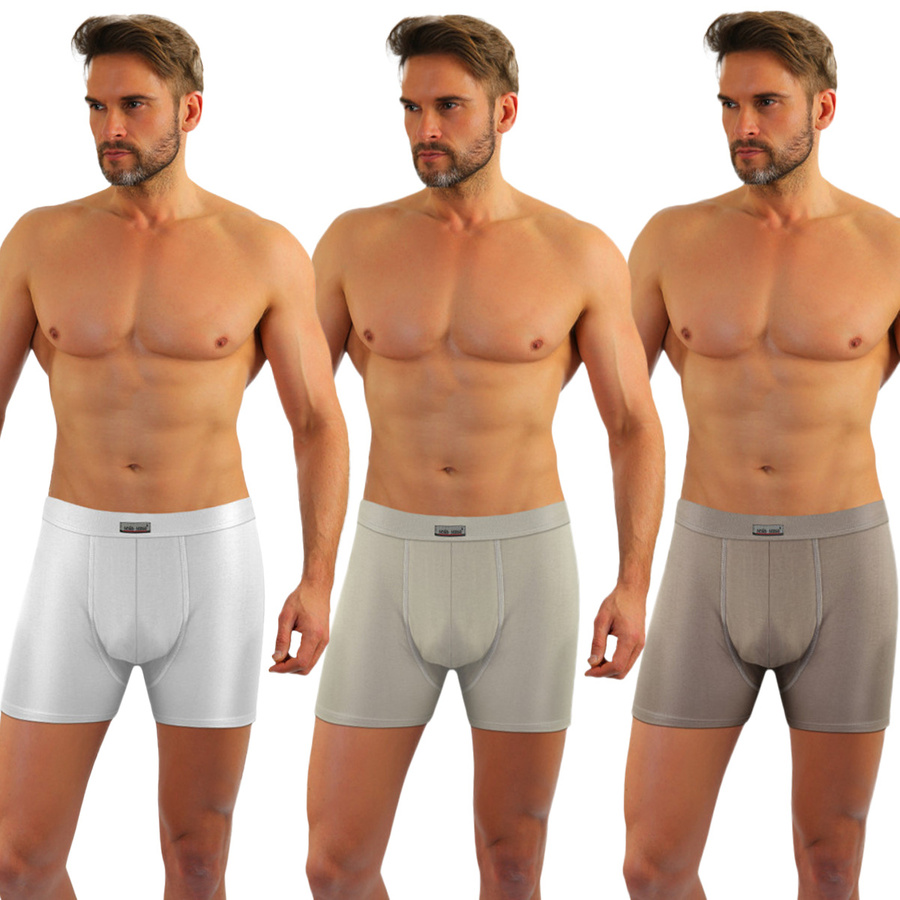 3x Baumwolle klassische Boxershorts für Männer NEUTRAL