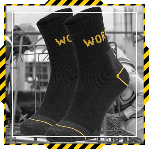 Sestimi Herren Arbeitssocken 3/4 Kurz – Robuste Baumwollsocken mit Verstärkung, Atmungsaktiv, 3er Pack, Schwarz – Ideal für Sommer und Winter, Blasenfrei, Komfort für lange Arbeitstage