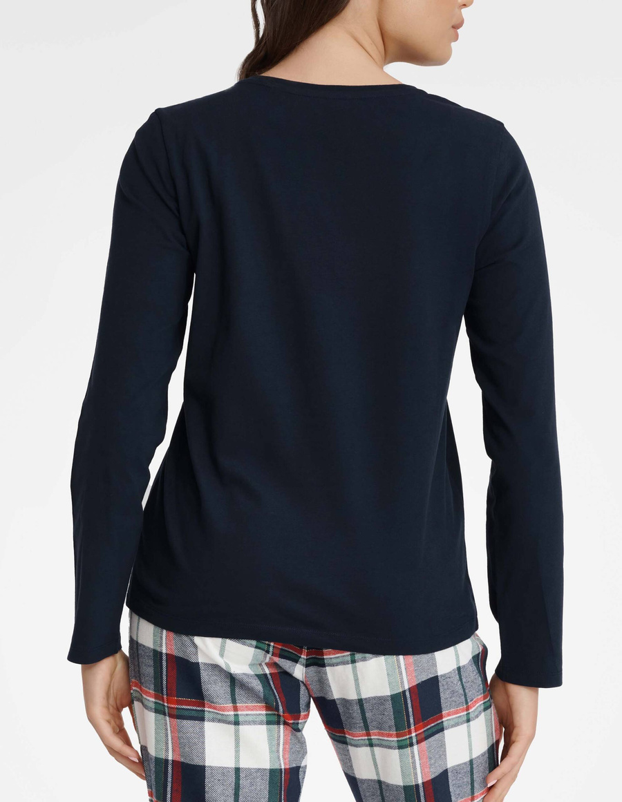 Henderson Damen Pyjama Goldy – Weihnachtskollektion, 100% Baumwolle, Langarm, Lange Hose, Klassisches Design, Mehrfarbig, Gemütlich und Atmungsaktiv für Winterabende