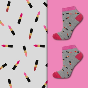 Stopki damskie kolorowe SOXO zakostki śmieszne szminka