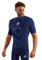 Sesto Senso Herren Thermo Active T-Shirt – Atmungsaktiv und Schnelltrocknend, Antiallergisch, Nahtlos, Elastisch, Ideal für Sport und Outdoor, Poliamid, Blau (Granat), Sportkollektion