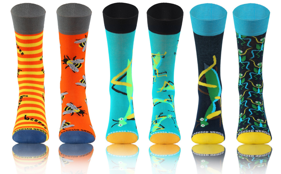 Sesto Senso Damen Bunte Baumwollsocken – Hochwertige Fitness Skarpetki mit Lustigem Motiv, Atmungsaktiv und Bequem, 3er Pack, Größe 35-38, Vielseitig für Alltag und Sport, Mehrfarbig