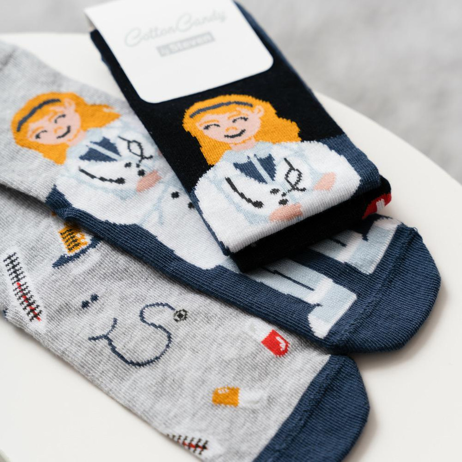 Socken für Mädchen mit Arztkunst. 014 DM432 melange hellgrau