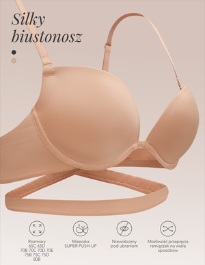 Push-up-BH Seidiges Beige