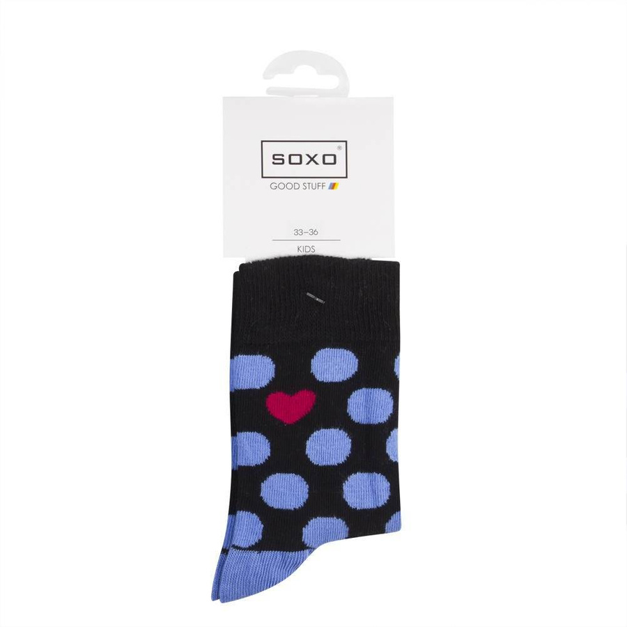 Schwarze SOXO GOOD STUFF Kindersocken mit Tupfen 