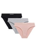 Damen-Slips Sport Serie 3CLP-012 Rosa/Grau/Schwarz