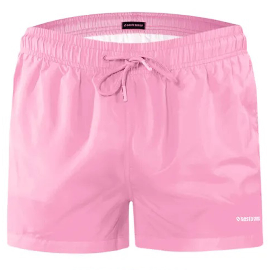Sesto Senso Herren Badeshorts SZ24 – Schnelltrocknend, Mit Taschen, Elastischer Bund, Innenhose, Polyester, Ideal für Strand und Pool, Farbe: Rosa, Frühling/Sommer Kollektion