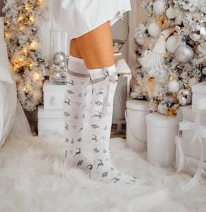 Damen Weihnachten Cotton Socken mit Schleife Intenso