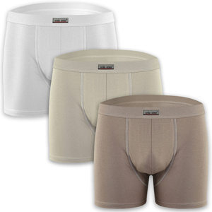 Herren-Boxershorts BM03 Beige Weiß