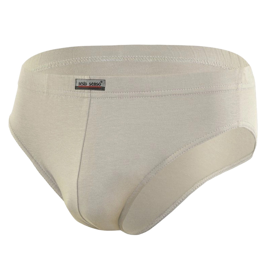 Sesto Senso Herren Slips Leopard – Bequeme Baumwollunterwäsche mit Elastan, Sportlicher Schnitt, Antiallergisch, Schnell Trocknend, Perfekt für Aktive Männer, Farbe: Hellbeige