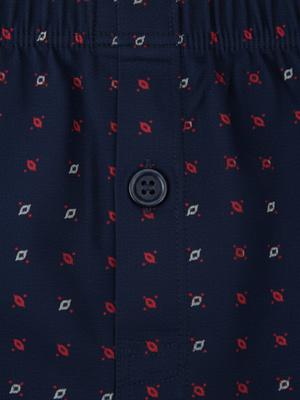 Herren Loose Boxershorts mit Knöpfen Schwarz