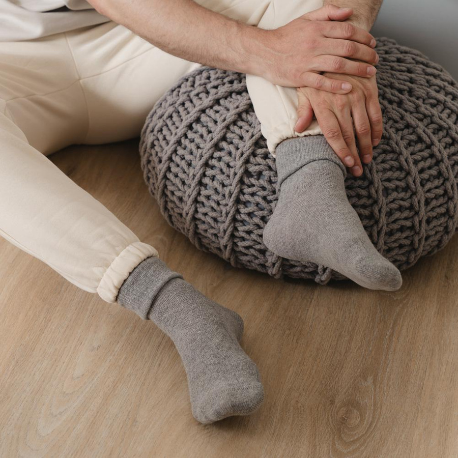 Socken Serie 093 Hahnentritt Grau