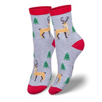 Damen Socken Weihnachtsserie Reindeer und Tannenbaum