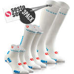 Sesto Senso Sport-Socken Set – Atmungsaktive Trainingssocken mit Feuchtigkeitsregulierung, Verstärkungen, Elastisch, Unisex, Weiß, 3er Pack, Poliamid-Elasthan, Ideal für Fußball, Tennis, Basketball