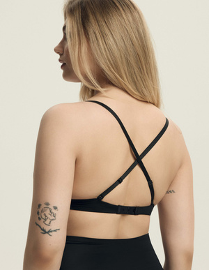 Sutien push up negru mătăsos